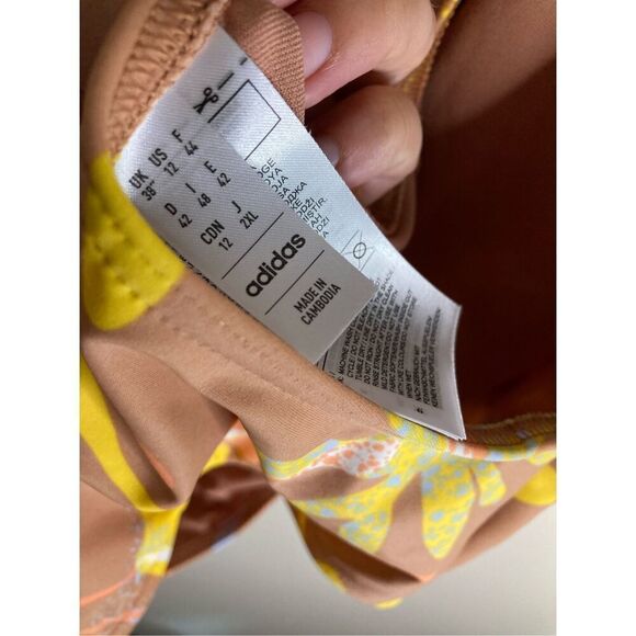 adidas Women's One Piece Swimsuit - Brown, Yellow, Blue - Picture 6 of 6